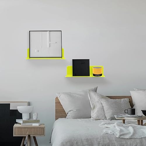 Miniatura 2 de Bolidery Paquete de 2 estantes flotantes de acrílico, estantes de pared de acrílico de 9 pulgadas, repisas de exhibición para almacenamiento y