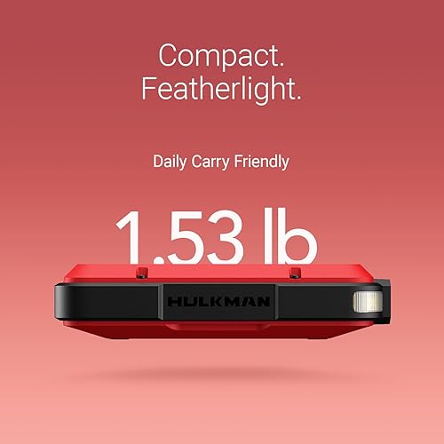 Miniatura 4 de Hulkman Alpha Ultra Red, 1250A 44.4Wh Jump Starter, potencia sin el volumen, arrancador de batería de automóvil y caja de salto con pantalla
