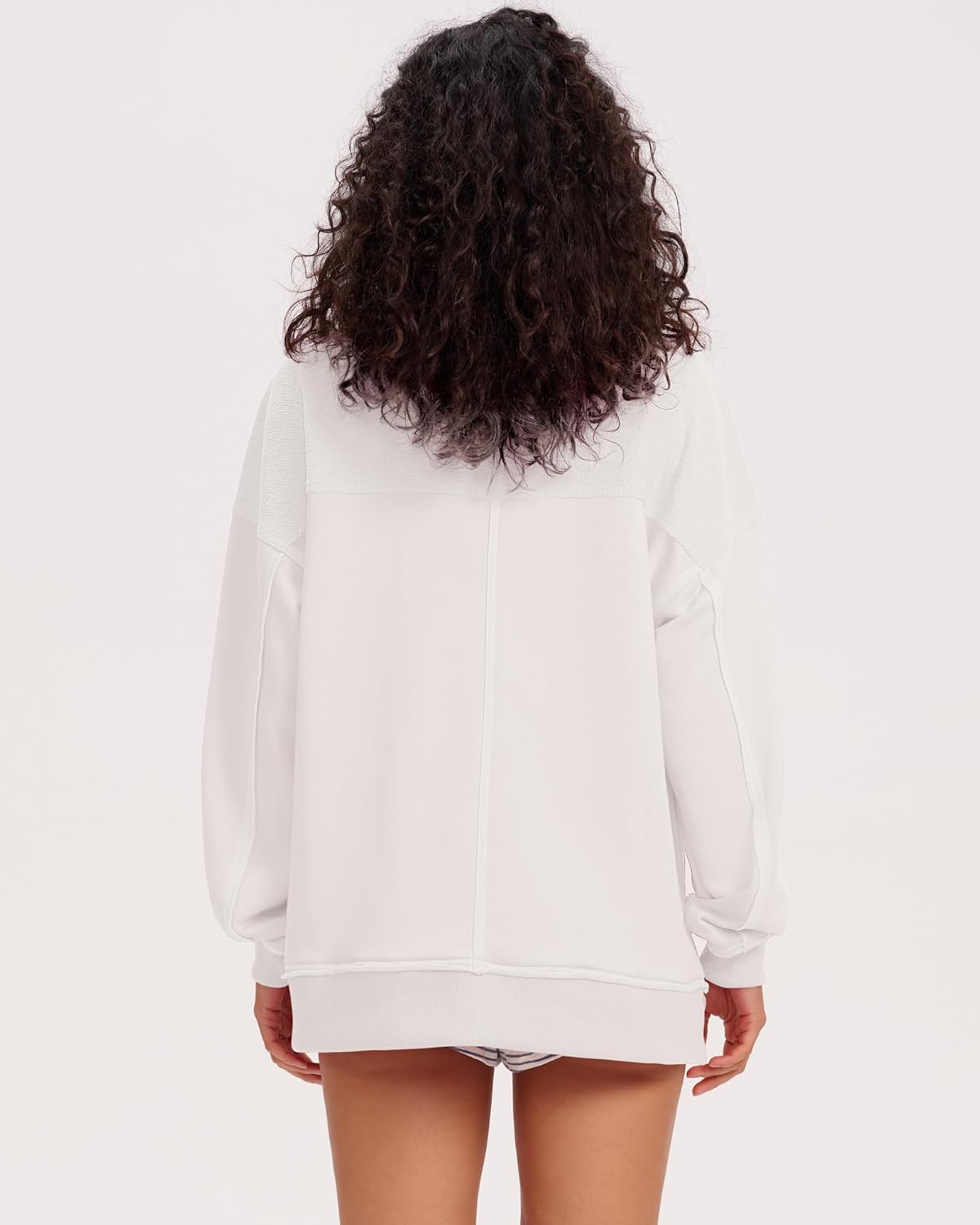 Locachy Women's Casual Oversized Sweatshirt V Neck Long Sleeve Pullover Tops Fashion Outfits Clothes