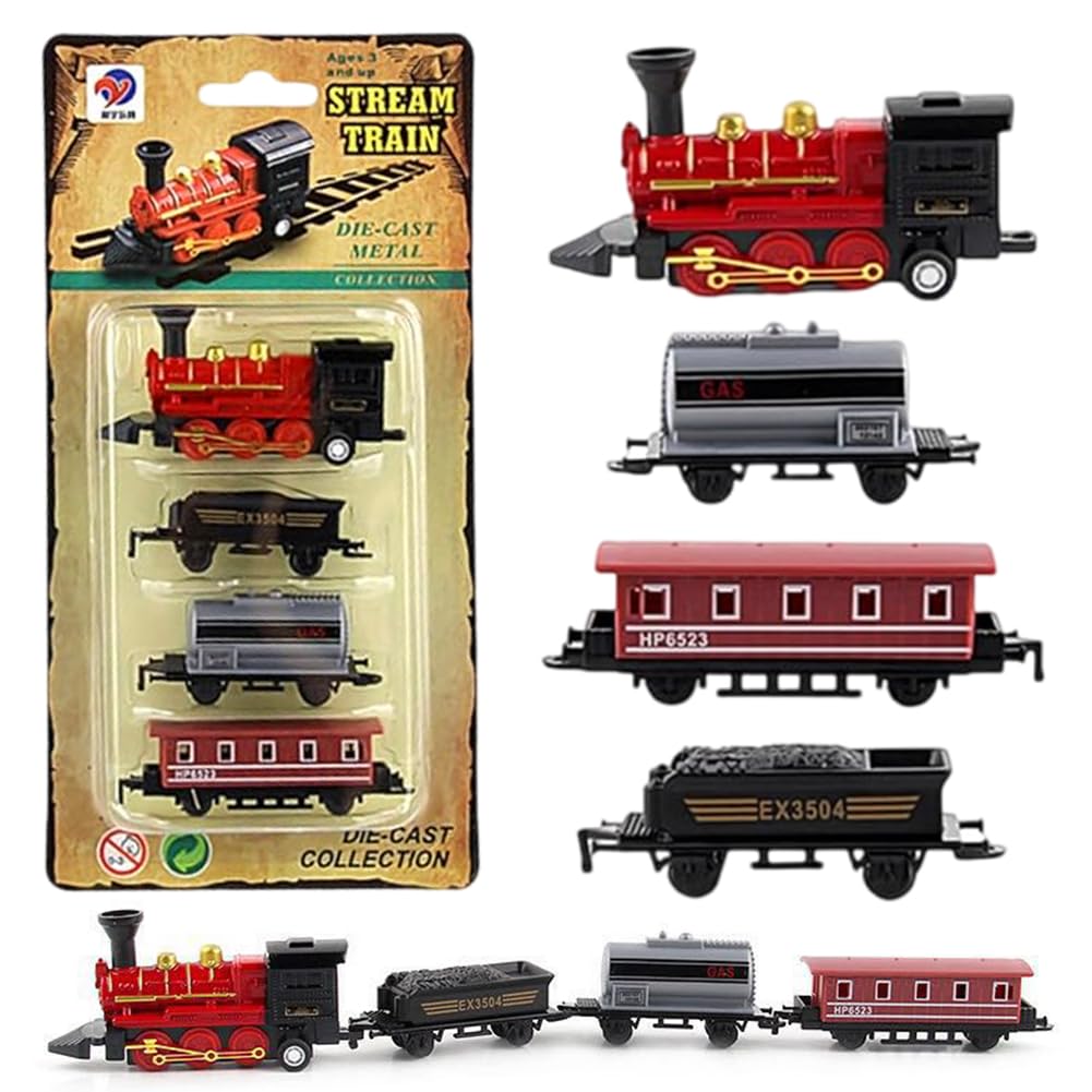 Mini Tren Tráfico - Mini modelo de vapor, Juego retro de vapor, Pequeño adorno de tren creativo, Suministros para Vapor Tema Cumpleaños