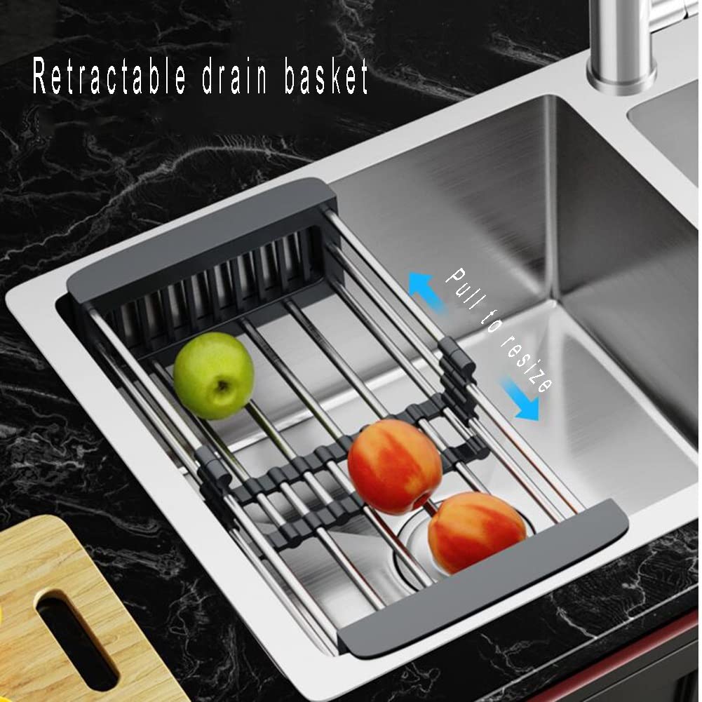 Doppia Ciotola Lavello da Cucina, Lavandino Vegetale Topmount/Dropin Addensato in Finitura in Acciaio Inossidabile Spazzolato con Rubinetto, Cesto Di Scarico, Distributore Di Sapone , ATAAY , Silverd