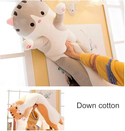 Miniatura 5 de WUYU - Almohada de peluche con diseño de gato con dibujos animados y suave, almohada larga para dormir, para niños, una amiga, varios tamaños