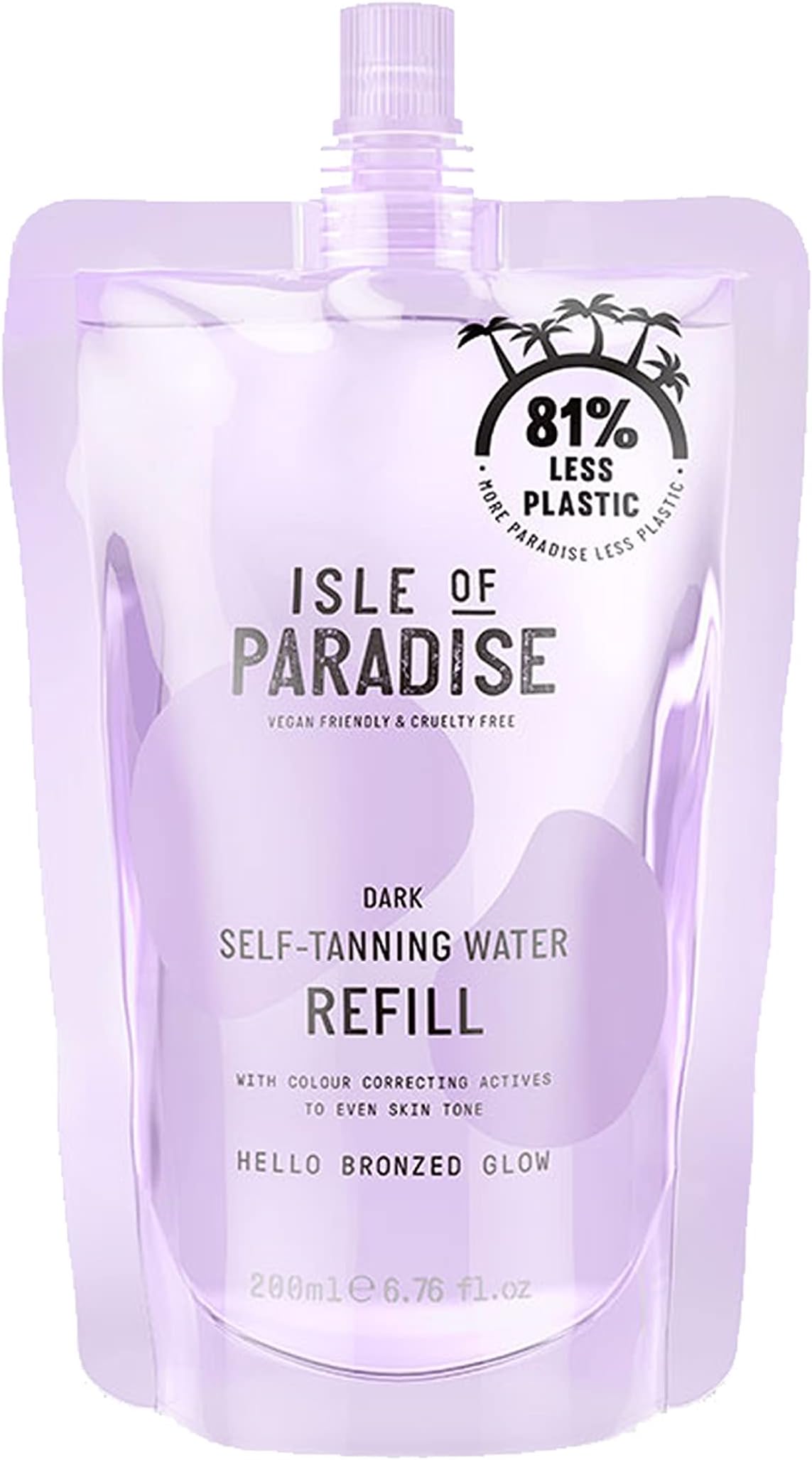 Isle of Paradise Self-Tanning Water Refill - Sustainable Refill for Self Tan Water, Vegan and Cruelty Free, 6.76 Fl Oz