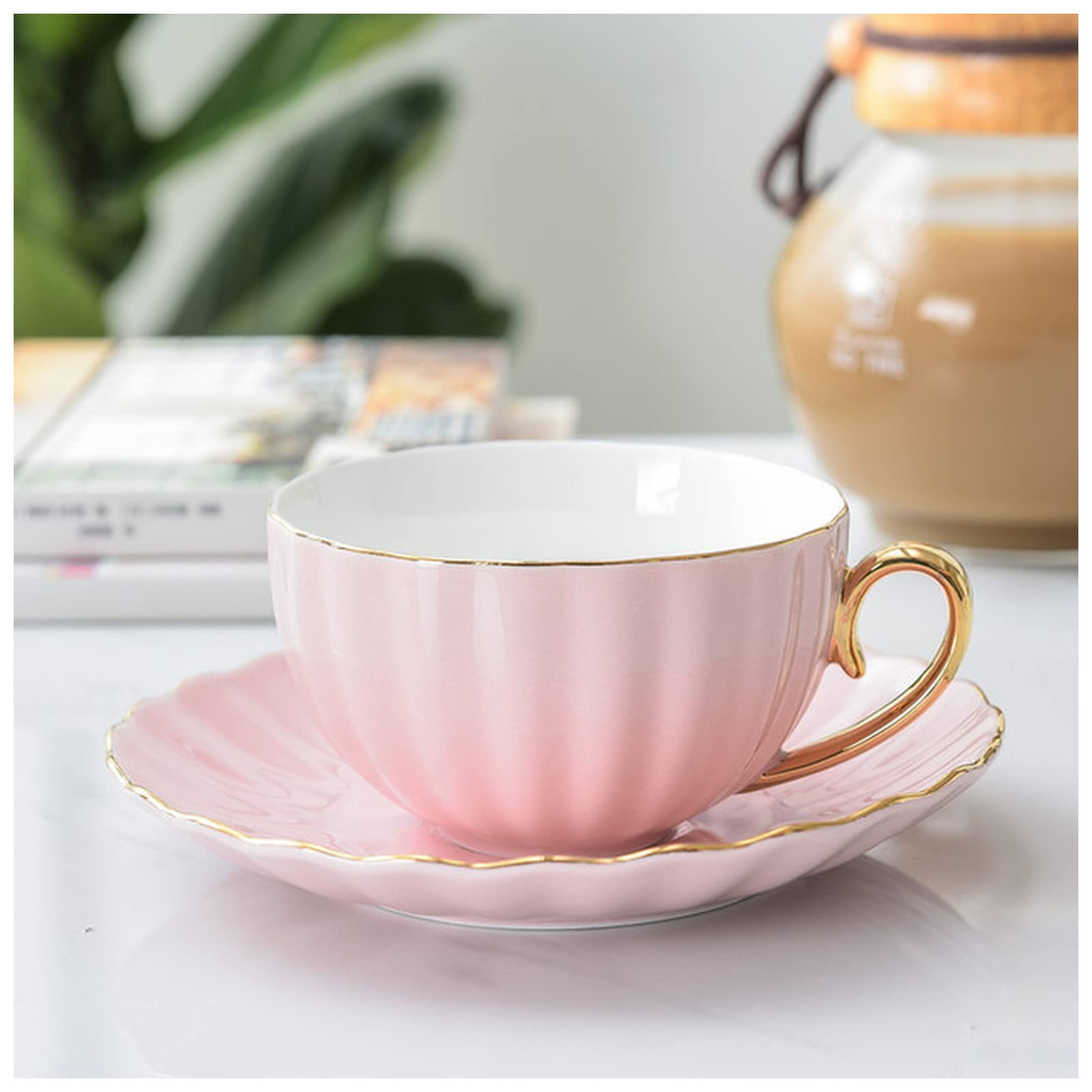 Amazon.co.jp: コーヒーカップ ピンクのかわいいクリエイティブ磁器