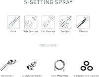 Vista 4 de Moen 20016 Ignite Dual Hand Held And Multi Function Shower Head Combo Package With Hose And Diverter, Chrome, 3.75