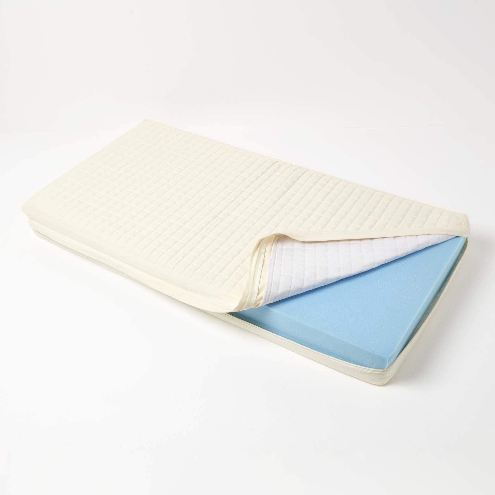 Homescapes Women's Cream Soft Quilted Cushion Cover For 2-Seater Orthopaedic Sofa Armchair Booster Cushion, 100% Cotton Washable Rectangle Cover With Zip, 100 X 50 X 10Cm