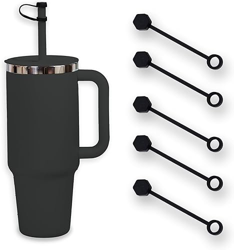 Tapa de popote para vaso Hydro Flask, 5 fundas de popote para botellas de agua Hydro Flask, tapa de popote de silicona para tazas Hydro Flask,