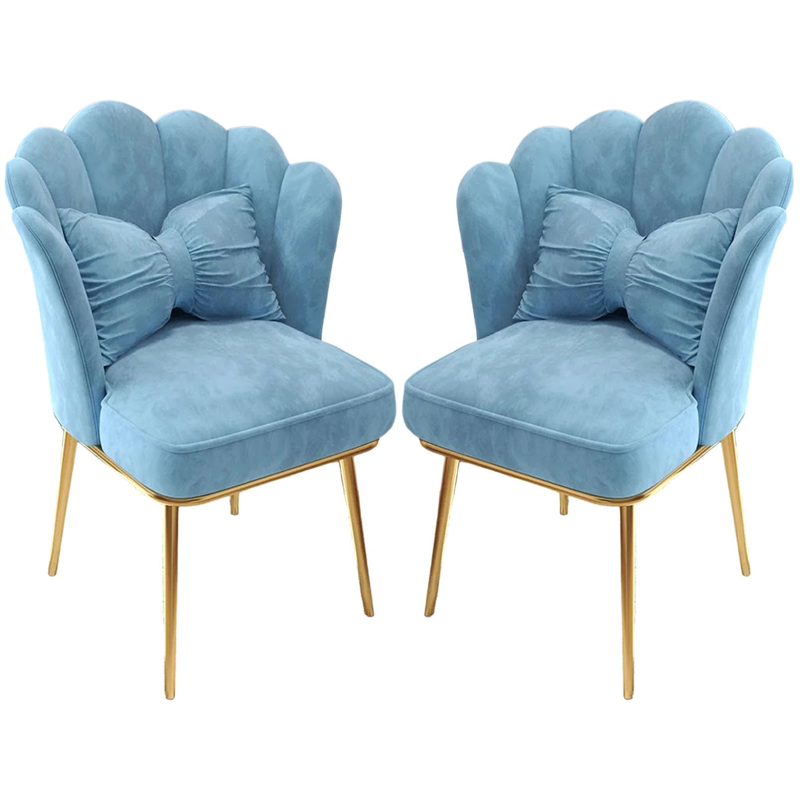 Chaise de bureau sans accoudoirs ergonomique à dossier moyen et coussin nœud papillon x2
