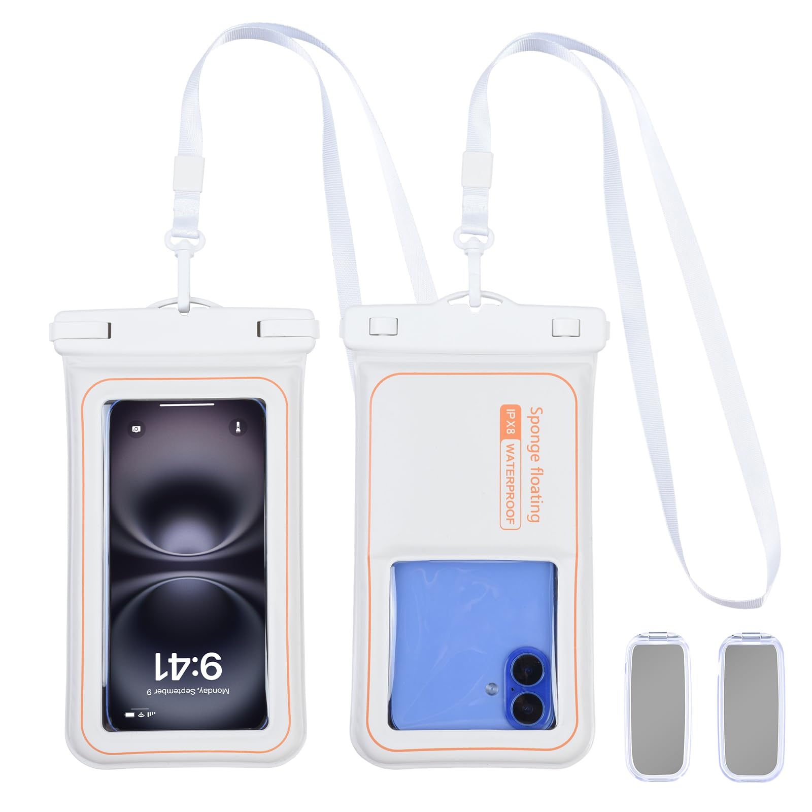 Amazon.co.jp: aceyoon スマホ防水ケース IPX8 首掛け紐付き 7インチ