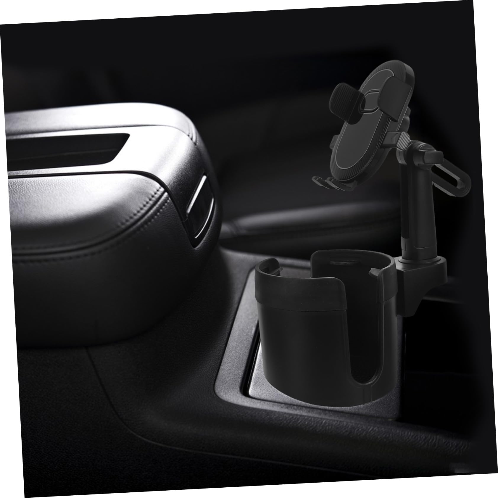 Supporto Auto per Cellulare e Portabicchieri Supporto Smartphone Organizza Bicchieri e Dispositivi Installazione Rapida Materiale Resistente