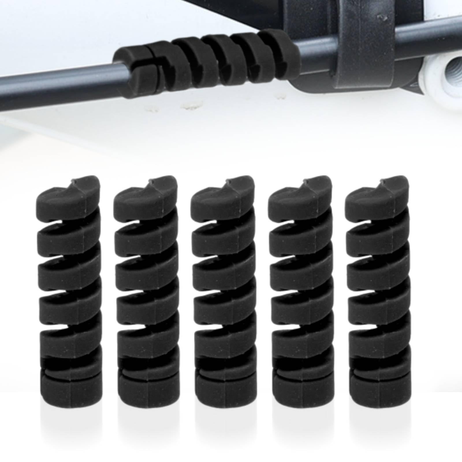 5pcs Bike Frame Protector Ride Wrap Frame Protection Bike Wrap Bicycle Frame Protective Sleeve Rubber Bike Shifter Brake Cable Housing Protector(black