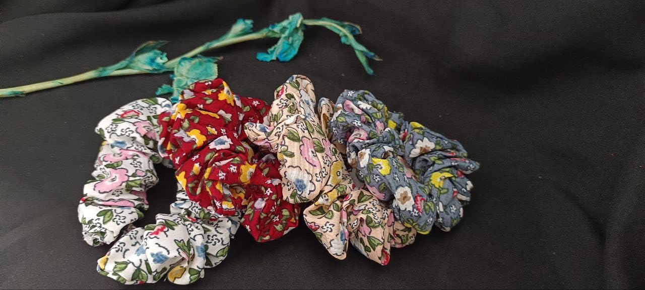 VIDORA Printed Soft Scrunchies Set for Women and Girls Hair Accessory, Great for Casual and Party Dress Anti Hair Breakage Scrunchies Ponytail Ties (Small Leaf) (B0CNXDK6DQ) Amazon Price History, Amazon Price Tracker