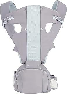 Babytrage Ergonomische mit Breiter Hüftsitz, Reine Baumwolle, Multiposition, mit Abnehmbarer Kapuze, Einstellbar für Neugeborene und Kleinkinder von 0 bis 3 Jahren Kindertrage ( Color : Dark gray )