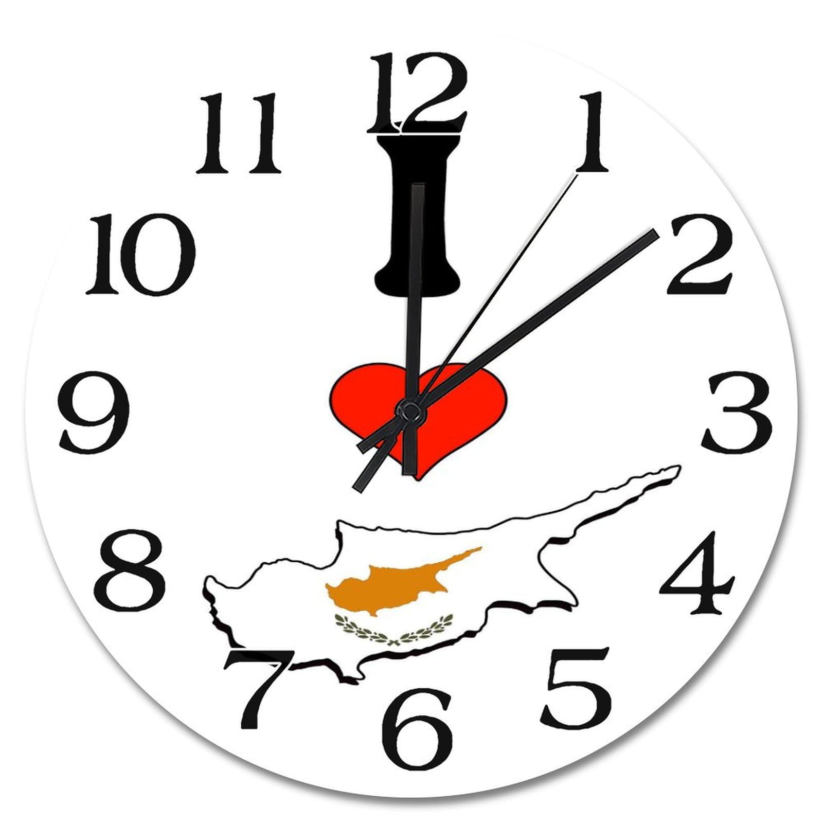 Horloge murale ronde Chypre pour décoration de salon et maison de campagne