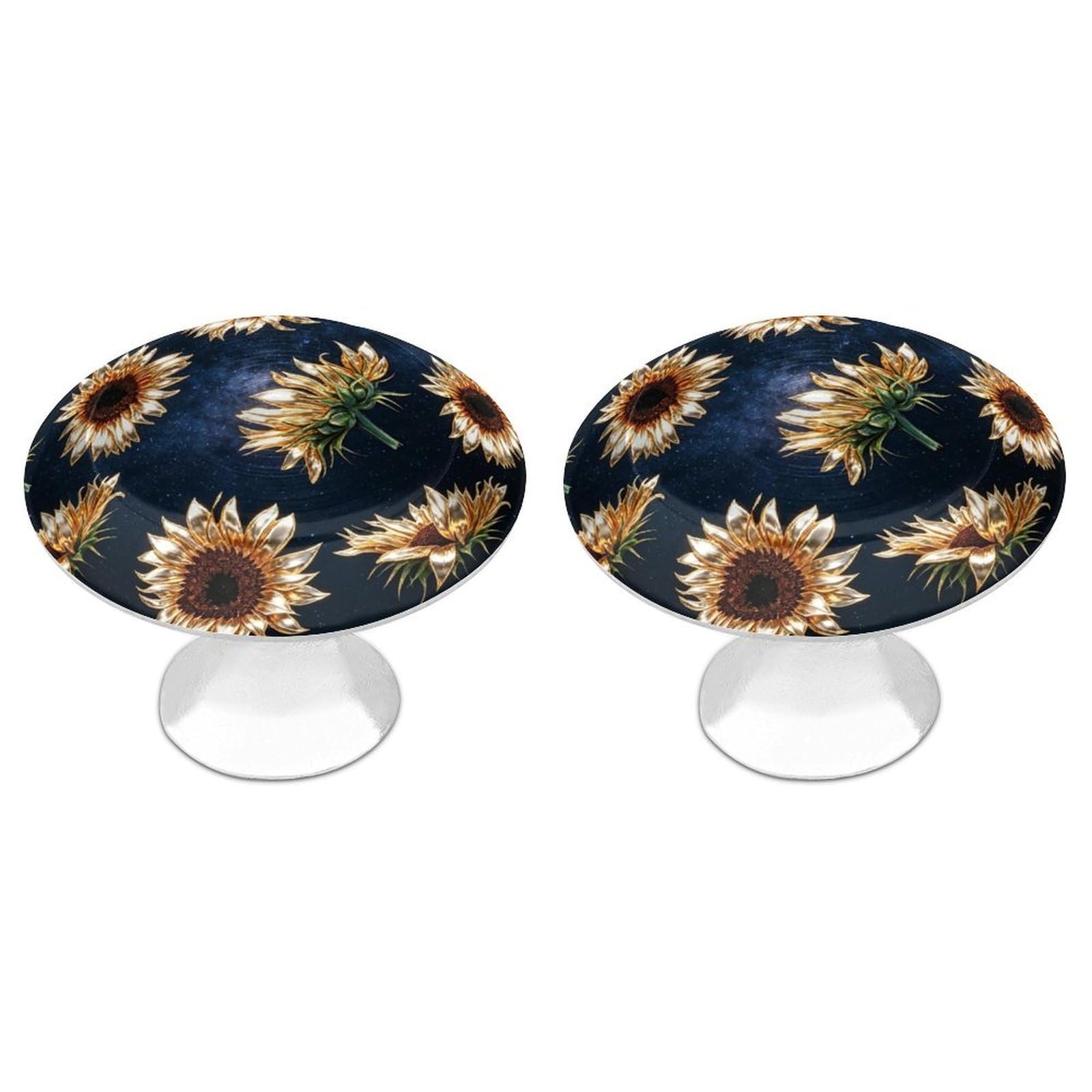 Btcowzrv Style Golden Sunflower 2 Pack Cabinet Knobs Drawer Pulls