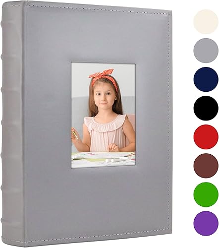 Miniatura 7 de Vienrose Álbum de fotos de 4 x 6 pulgadas, 300 fotos con cubierta de cuero, gran capacidad, libro de fotos deslizable para boda, bebé, vacaciones,