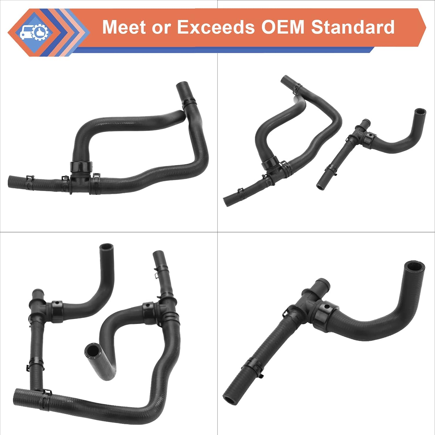HVAC Heater Hose Pipe Kit With TEE For Return Compatible With Dodge Vehicle 2008-2020 Journey 2.4 VVT, Replace#5058437AD 5058437AI 5058437AK