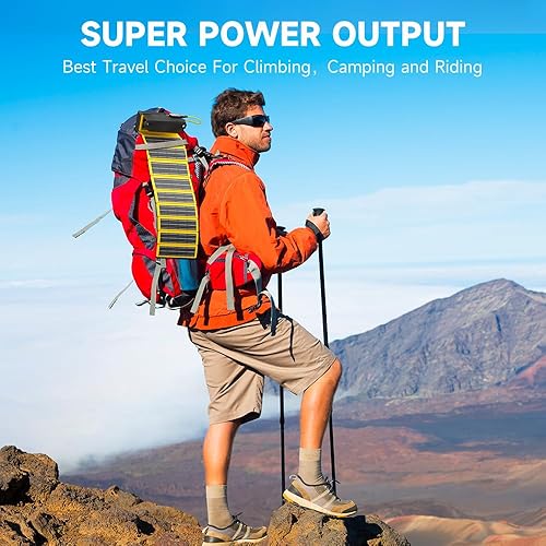 Miniatura 2 de Sharge Cargador solar con puerto USB, cargador de panel solar portátil y plegable de 12 W, panel solar USB, equipo de senderismo y campamento