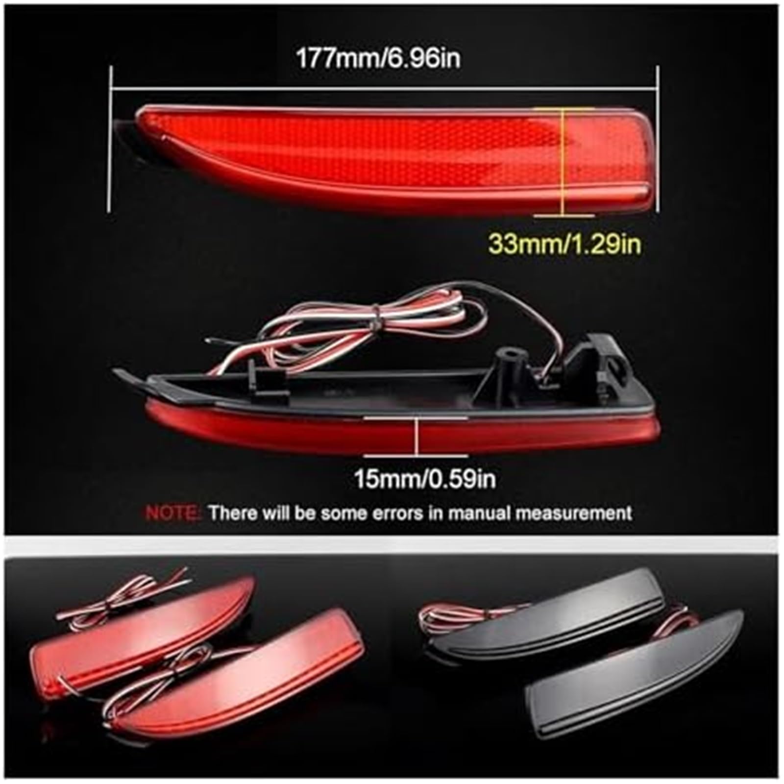 Juego de 2 luces traseras LED for parachoques trasero de coche