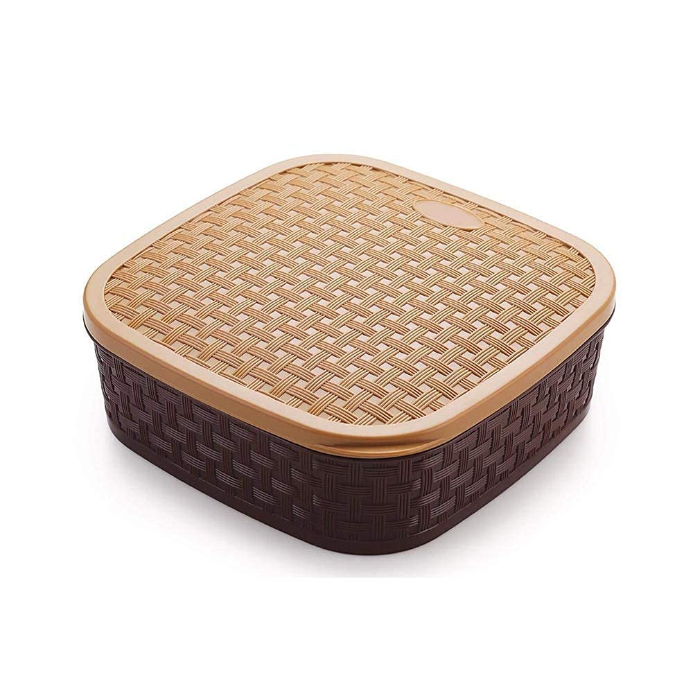 Masala Rangoli Box Dabba for Keeping Spices, Spice Box for Kitchen, Masala Container, Plastic Wooden Style, 7 Sections (Multi Colour) — Amazon image 2