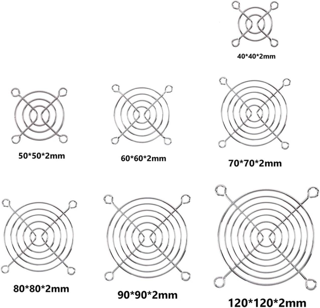 5Pcs Metal Mesh Finger Guard Protective Net Fan Grill 40mm 50mm 60mm 70mm 80mm 90mm 120mm Cooling Fan Finger Protection Cover(80mm)