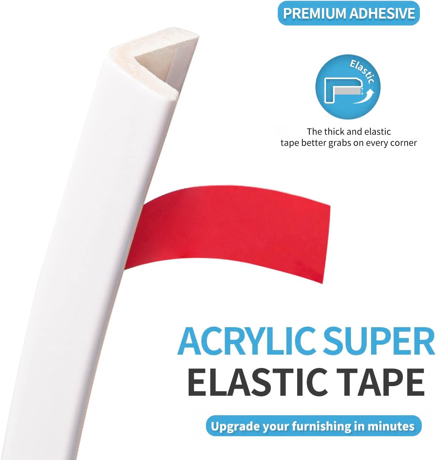 Art3d 20ft Outside Vinyl Corner Trim Peel and Stick for Tile and Wall Edges, Furniture Decoration White