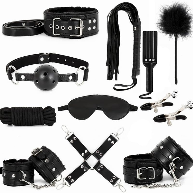 Cadeau de couple idéal avec cette raquette en cuir noir et accessoires de yoga