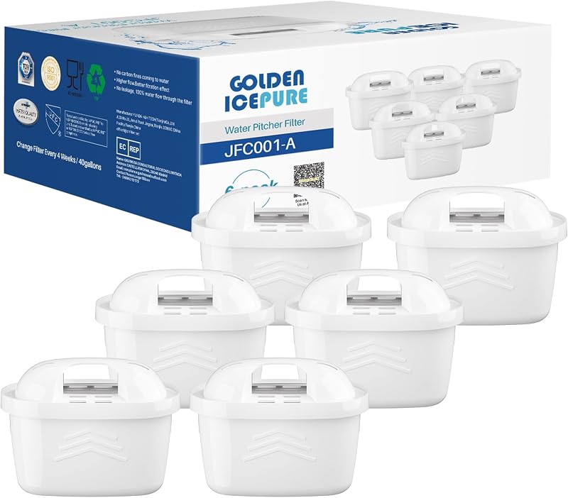 GOLDEN ICEPURE Filtro per bollitore Compatibile Con Brita Maxtra+, Maxtra Plus, Mavea, Anna Duomax, 6 pezzi
