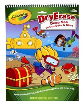 Toy Crayola Dry Erase Activity Tablet Deep Sea Dot to Dots and More Book