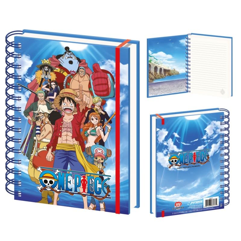 Pyramid International One Piece Anime (Crew) A5 Wiro Notebook – Ideal for Fans of the One Piece Series, Featuring the Crew Design and Durable Spiral Binding for Easy Writing and Note-Taking