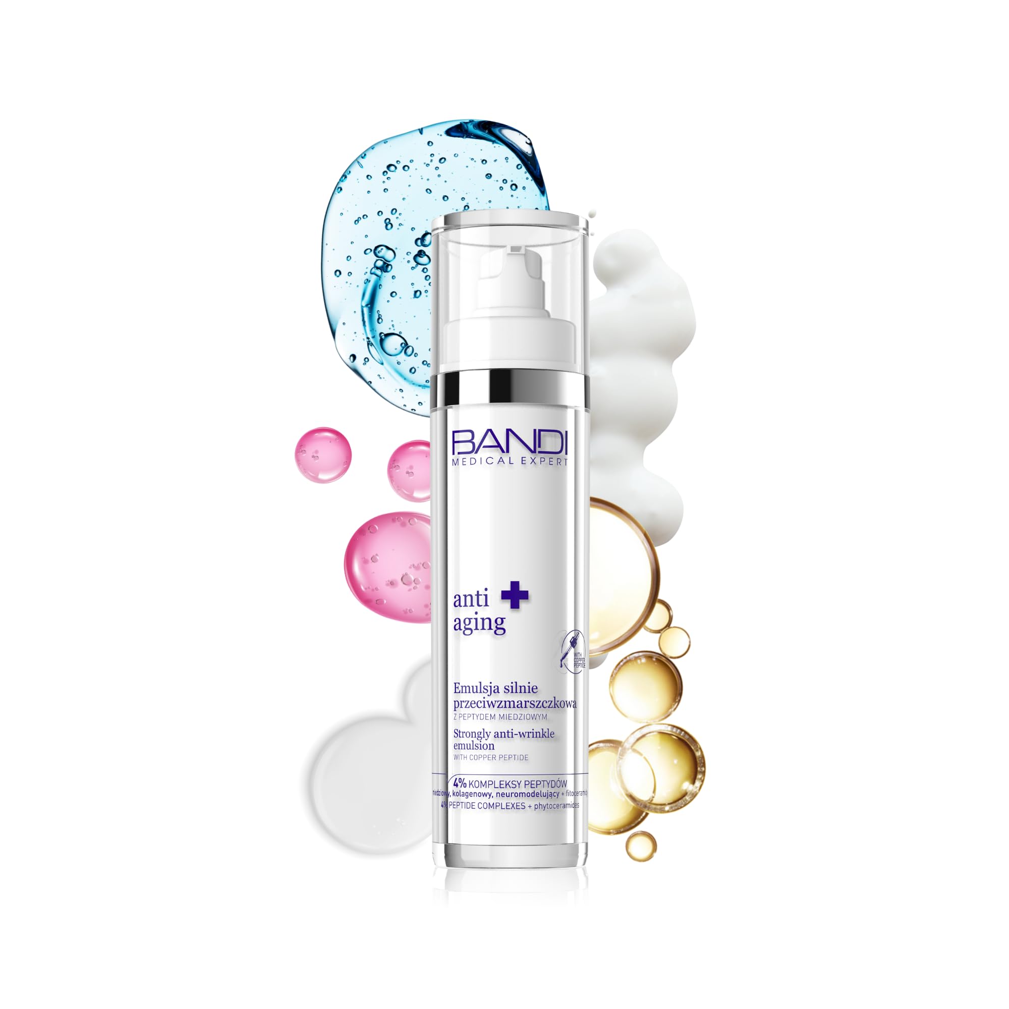 Bandi - Serum Antiarrugas Emulsión Antienvejecimiento con Cobre para Firmeza Tono de Piel Renovado Suavidad e Hidratación Facial Ideal para Piel Densa y Escote