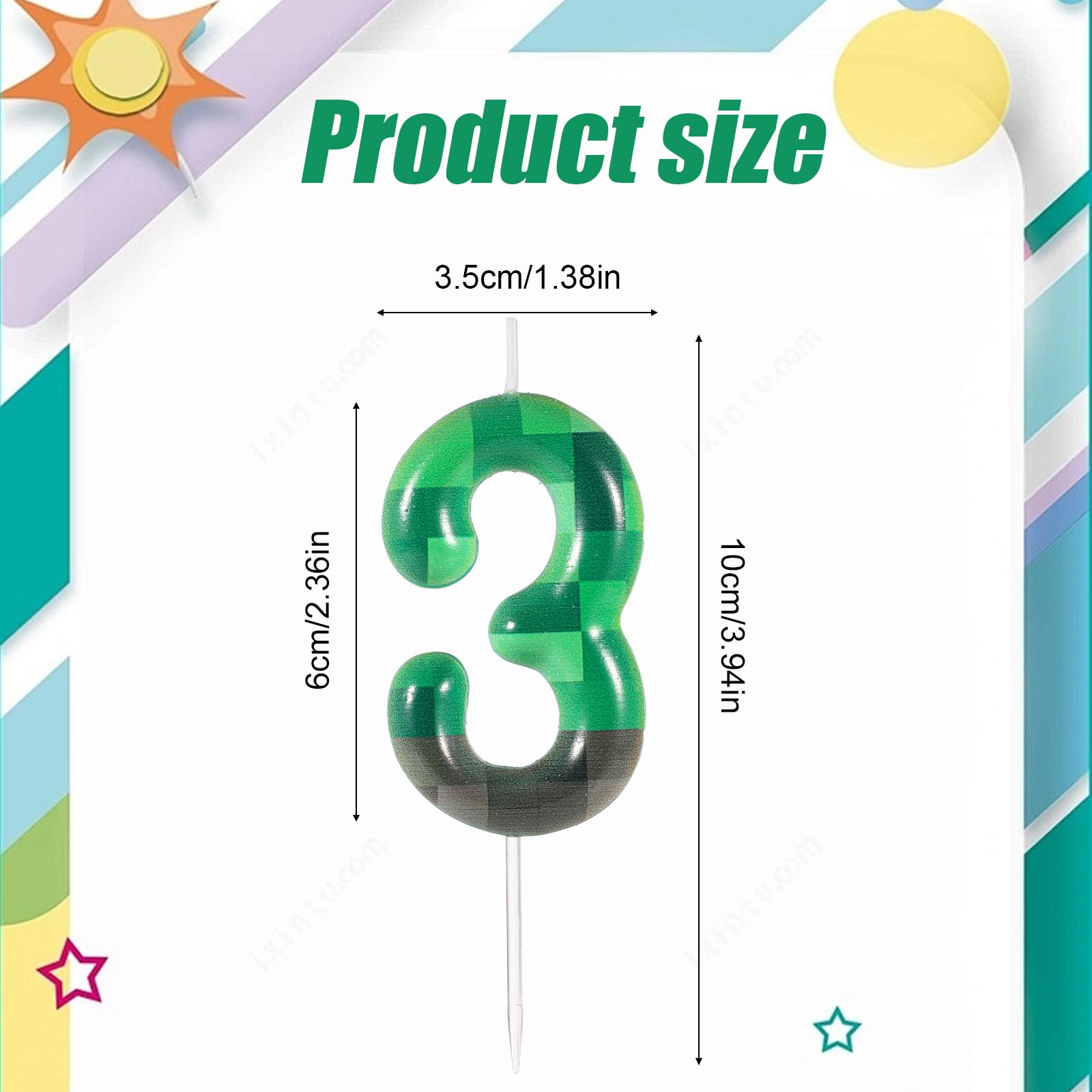 Candeline TNT Per Torta Di Compleanno - Set Con Numero 3 E 12 Candeline Lunghe A Tema Dinamite, Perfette Per Festa Gamer O Ragazzi