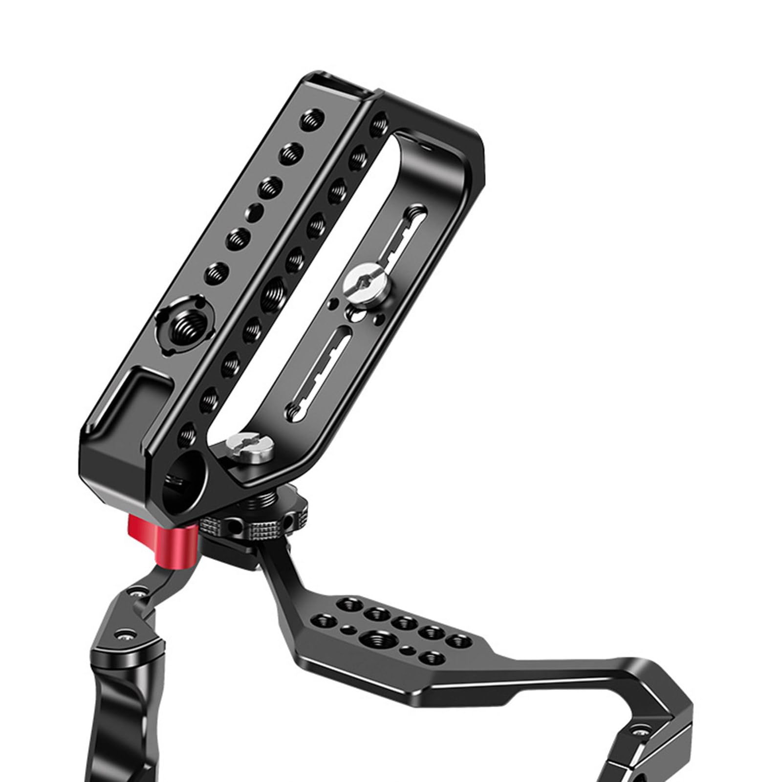 Gabbia per fotocamera DSLR in lega di alluminio con doppio supporto per slitta fredda da 1/4/3/8 foro per accessori compatibilità anelli maniglia gabbia