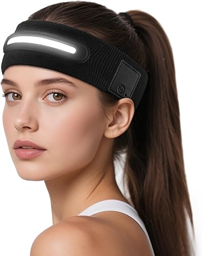 Miniatura 3 de Linterna frontal recargable de 230 de haz ancho, súper brillante para adultos, hasta 10 horas de iluminación con una sola carga, accesorios de