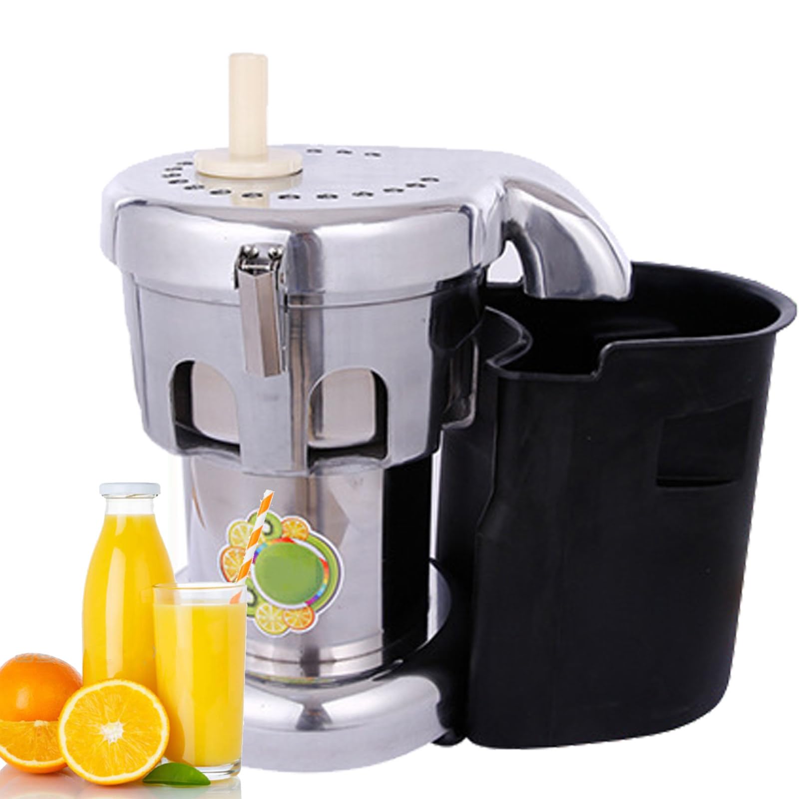 550W Cold Press Juicer Juice Extractor Machine for Fresh Fruits Vegetables Stainless Steel Centrifugal Juicer w Automatic Slag
