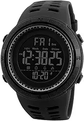 gazechimp Relógio Esportivo Masculino 1251 Cronômetro De Contagem Regressiva à Prova D'água Relógio Militar - Preto
