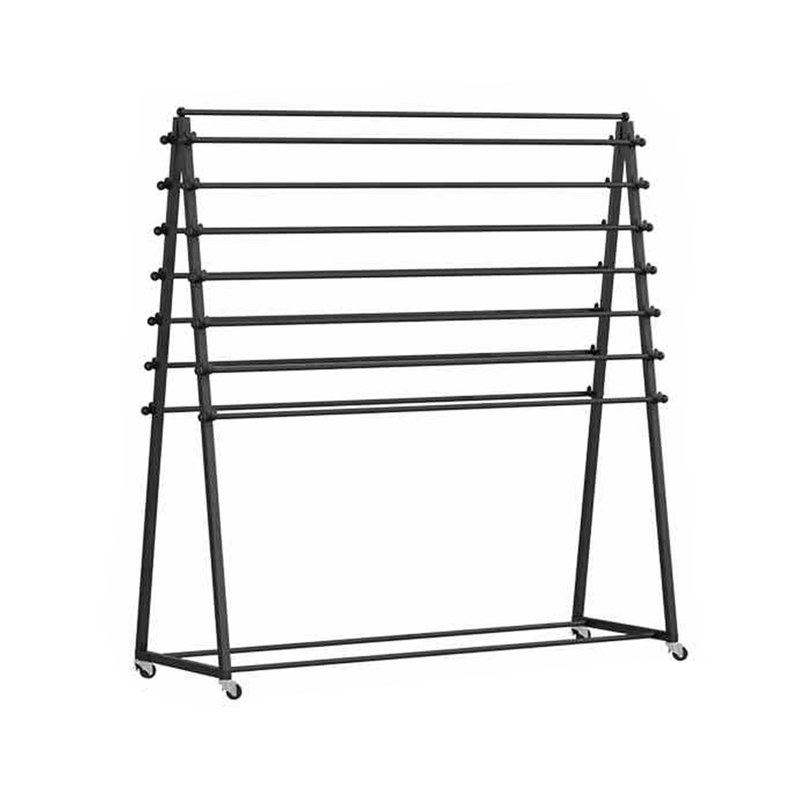 Support de rangement réglable pour rouleaux avec 16 niveaux et roulettes