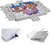 Tilting Jigsaw Puzzle Board, 1000 Pieces Lightweight Puzzle Board with 2-in-1 Designed Stand & Cover, Anti-slip Felt Jigsaw Board with 6 Drawers for Adults and Kids - Silver Gray