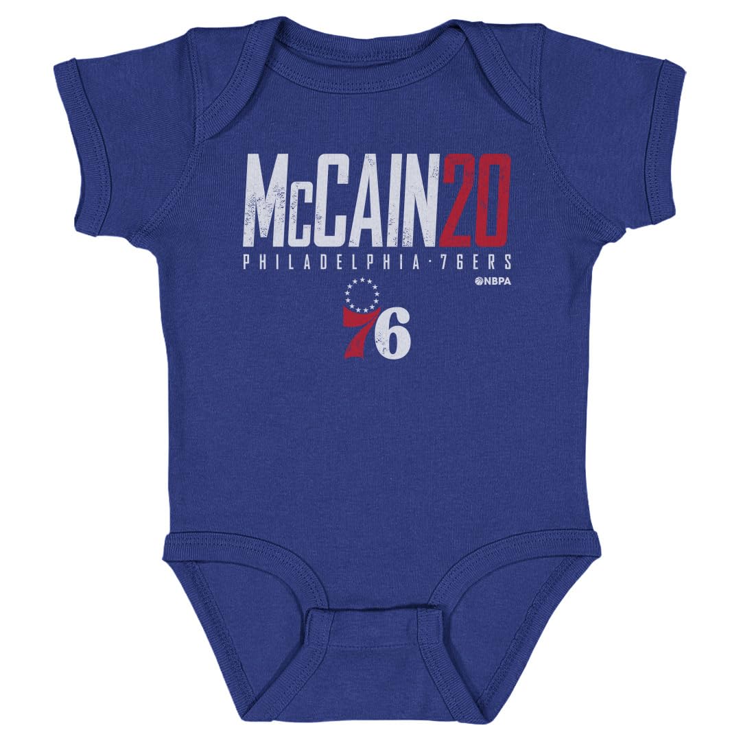 500 LEVEL Jared McCain Philadelphia 76ers One-Piece Infant Bodysuit - Jared McCain Philadelphia 76ers Elite WHT (Royal Blue, 6M)