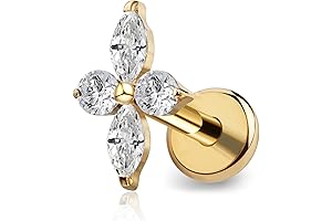 Gold Tragus Piercing Jewelry: Titanium 16G Earring