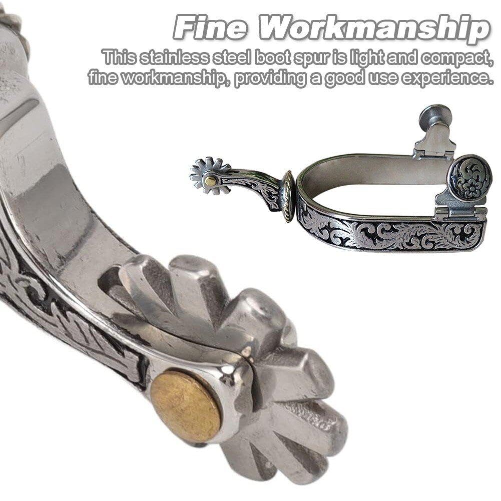 2 éperons Cowboy Western - Acier Inoxydable - Pour Bottes équitation - Style Western
