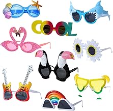ASNOMY 9 Pairs Luau Party Sunglasses, Hawaiian Fun Beach Glasses, Tropical Party Accessories, Fun Summer Party Glasses, Party Props