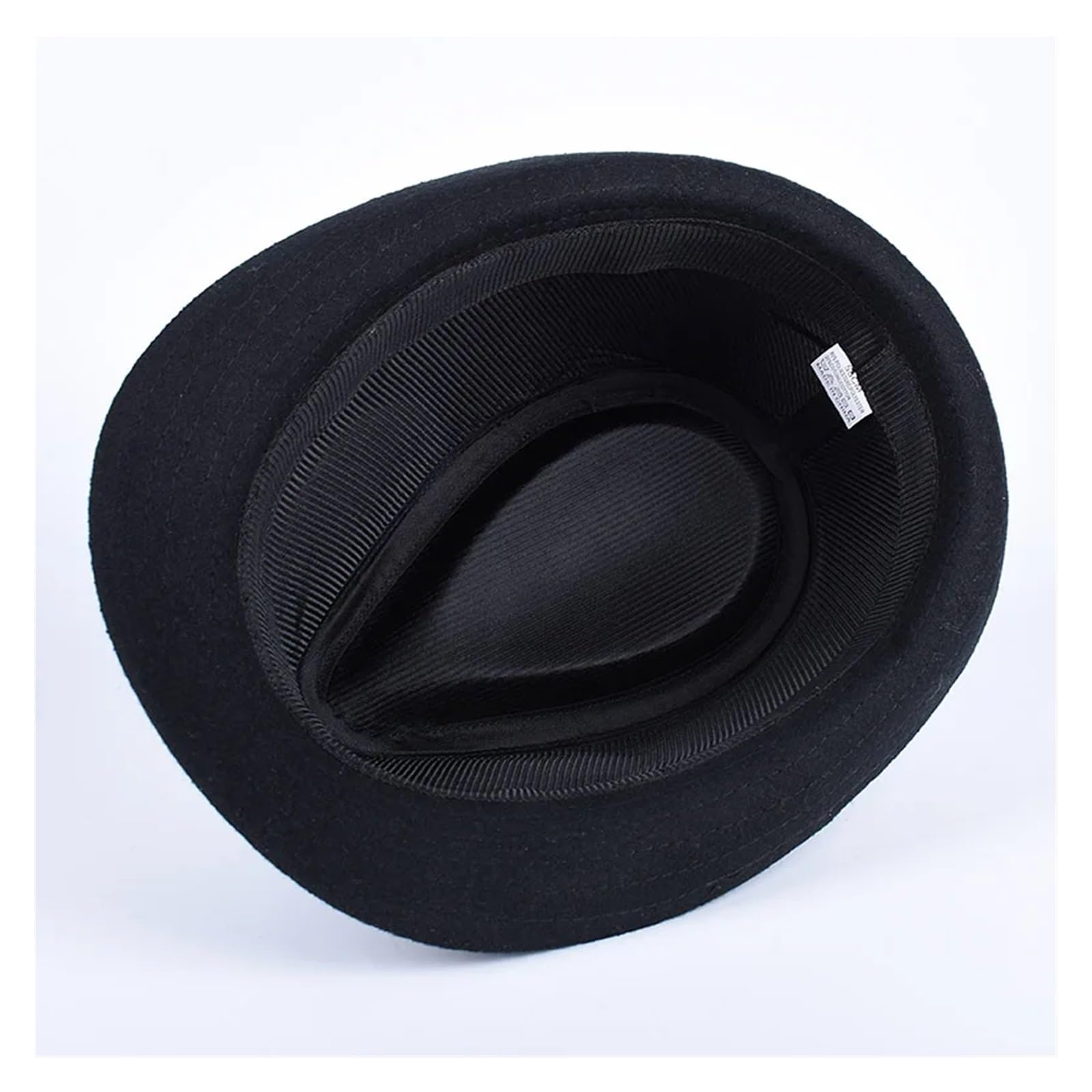 Fedora Uomo Cappello Classico da Uomo Fedora Cappello a Cilindro Trilby Casual a Maniche Corte Cappello Elegante con Nastro Jazz Cappello Fedora in Feltro Nero