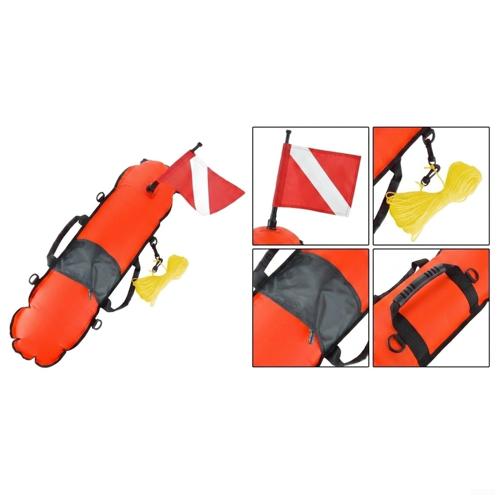 Tauchboje Orange 85cm mit Taucherflagge Tauchboje Orange 85cm