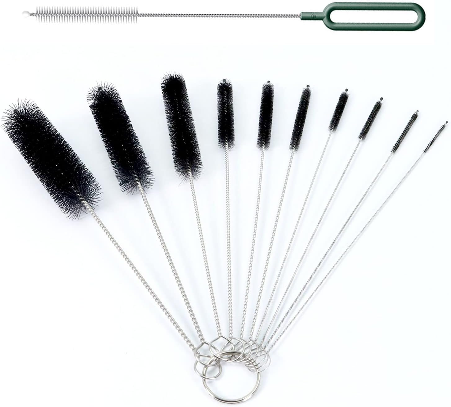 iTGOOS 11 Pcs Long Bottle Cleaning Brushes Small Cleaning Bottle Brush