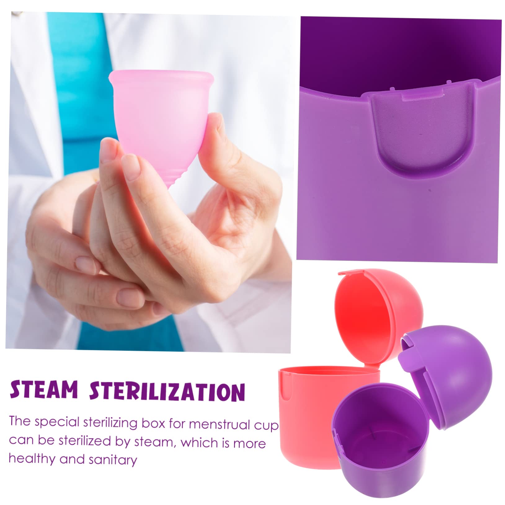 FOYTOKI 4 Pcs Mini Steam Cleaner Reusable Period Cleaning Tool Wash Boil Female Cleaner Personal Item Cleaner Tool Period Cups Diva Period Holder Pp