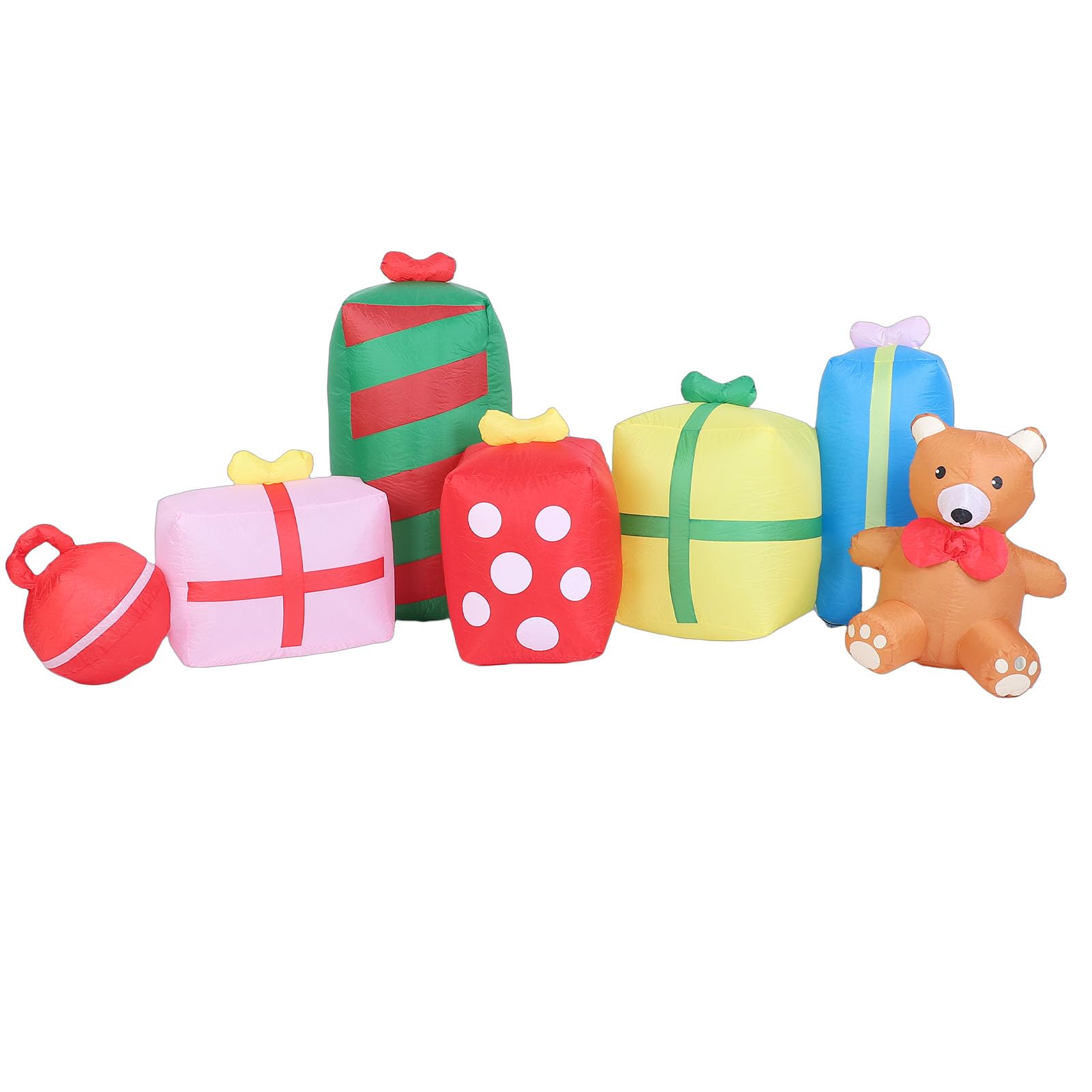 Gommoni natalizi da , grandi decorazioni per esterni, scatole regalo con orso e luci a LED, per vacanze, feste, giardino, prato, decorazione invernale (spina europea 220-240 V)