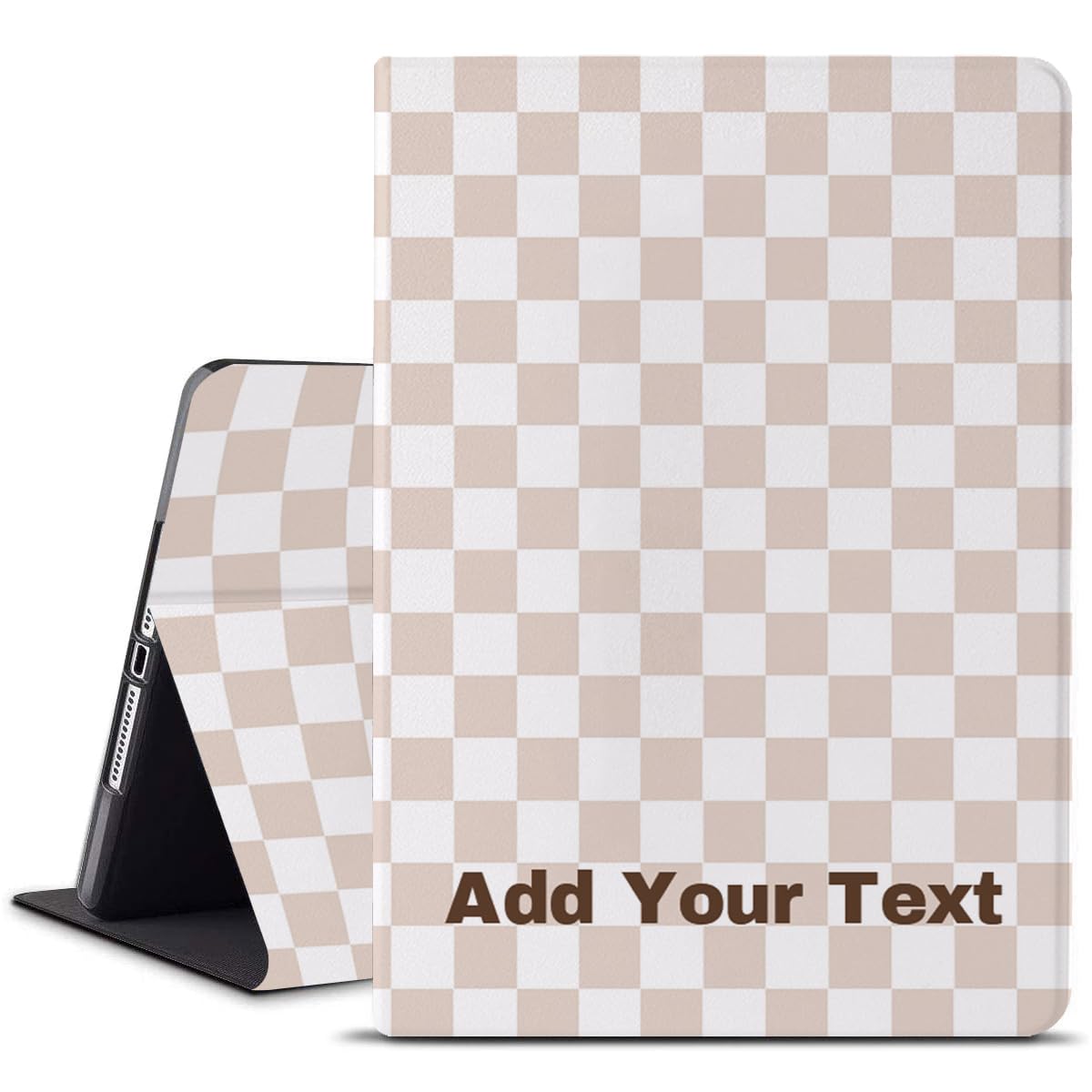 Personalized Name Case for iPad (A16) 11th Generation 11 Inch 2025 Custom Initials Text Monogram Folio Leather Cover Soft Multi-Angle Viewing Stand