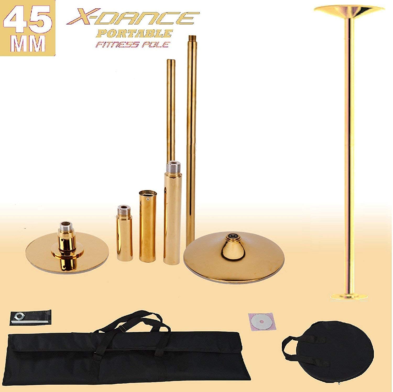 X Dance Pole 45mm Spinning and Static Exotic Stripper Pole