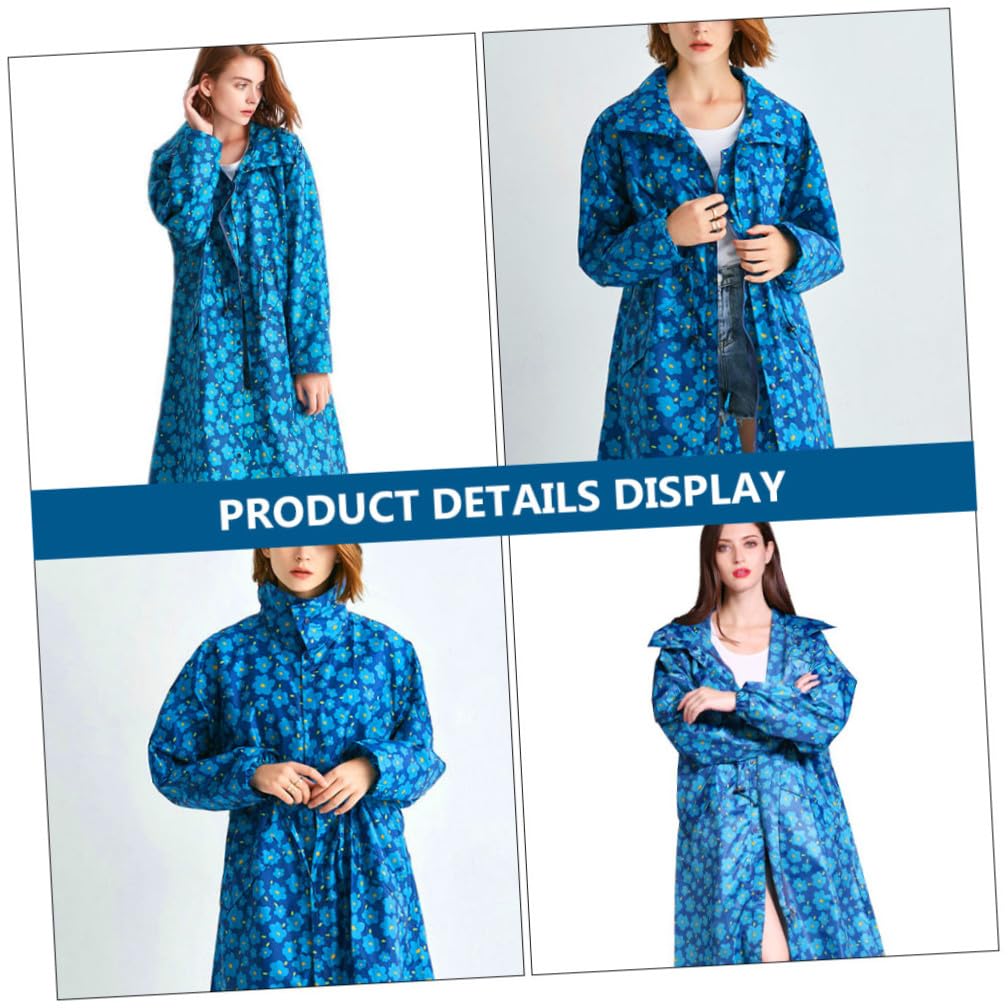 Homoyoyo Imperméable féminin Manteau imperméable pluie veste imperméable imperméables filles veste femmes vestes imperméables pour femmes imperméable femmes polyester Blue